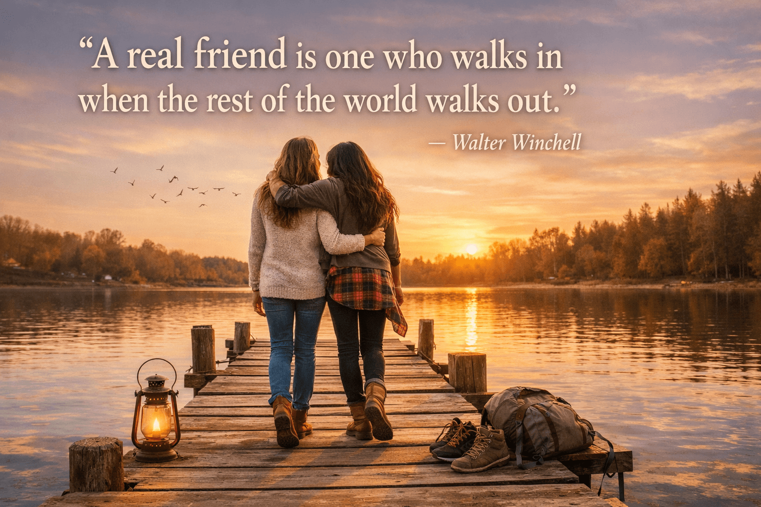 A real friend is one who walks in when the rest of the world walks out. — Walter Winchell